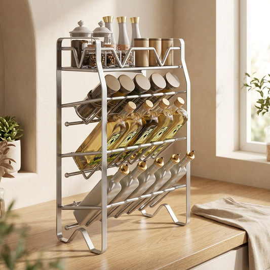 Spiceperch™ 201 Stainless Steel Spice Rack in a calm home setting