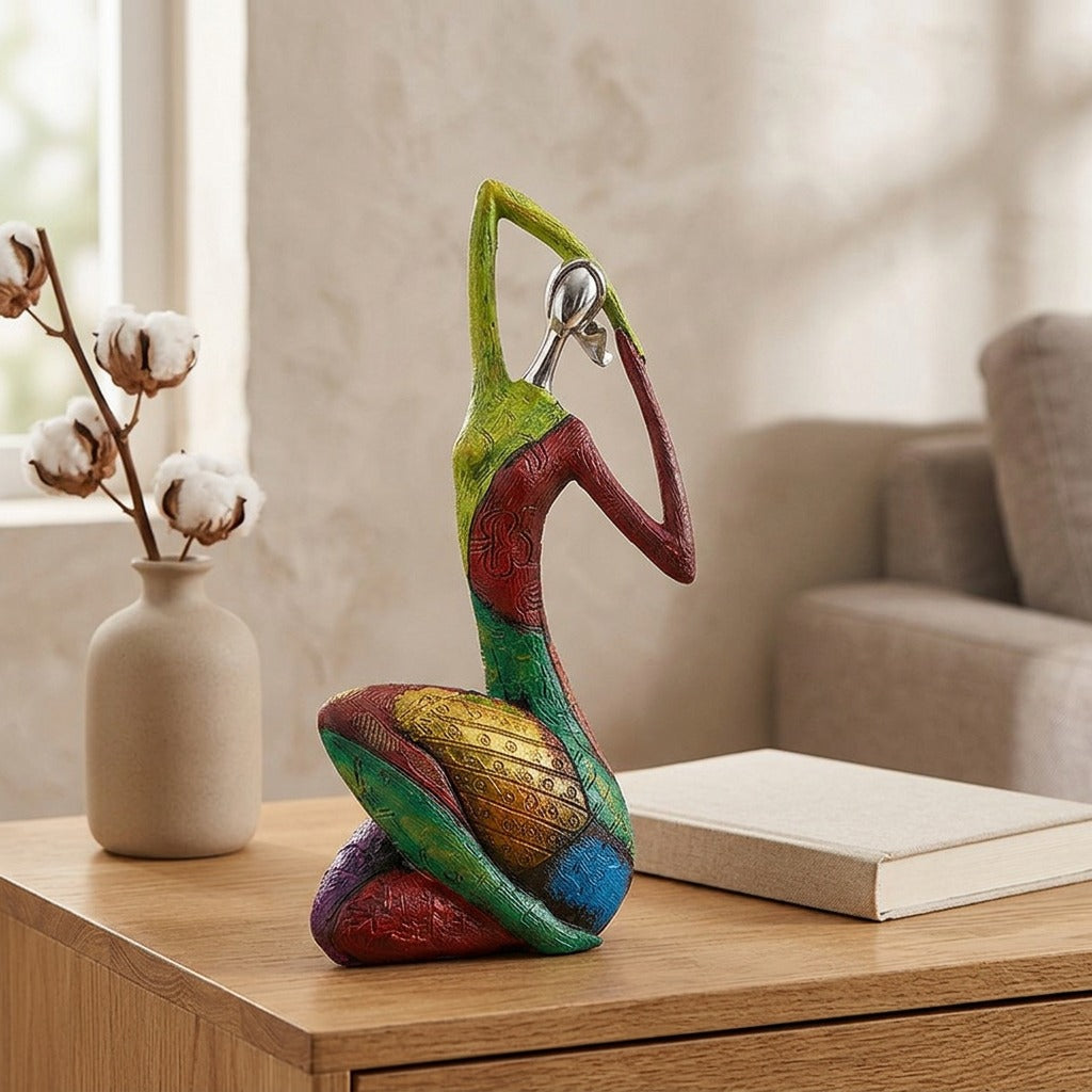 Shelfwhim™ Resin Character Ornament for Living Room, styled close view