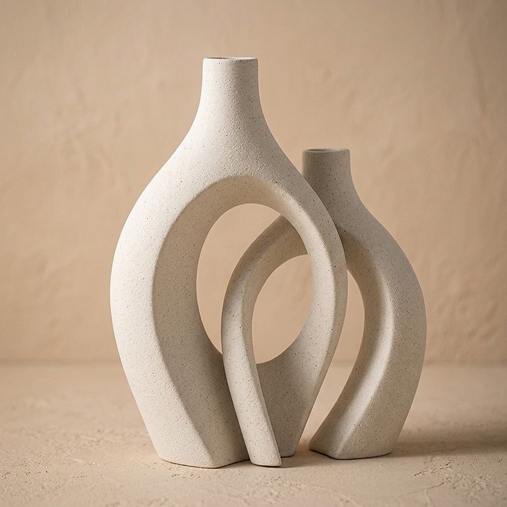 Snugvase™ Ceramic Snuggle Combination Vase Set, material and detail close-up