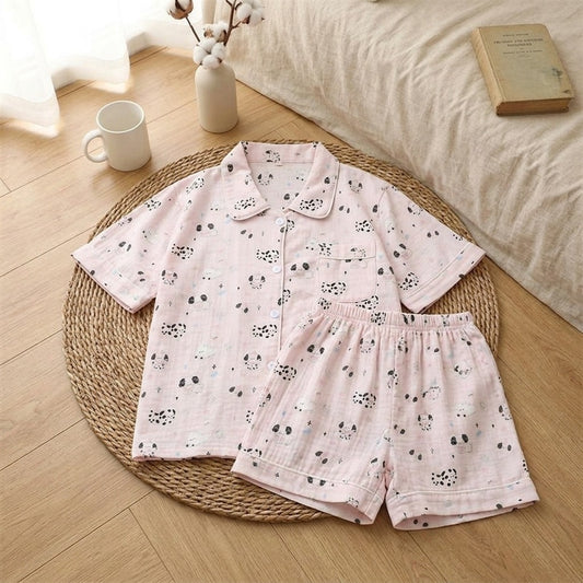 Gauzedream™ Cotton Gauze Pajama Set in a calm home setting