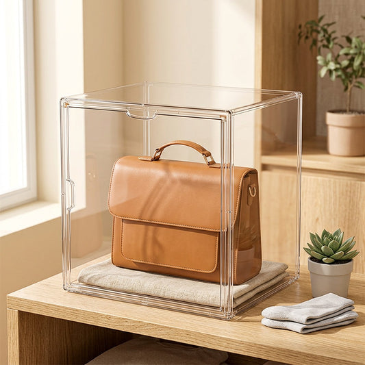 Clearspace™ Extra Large Transparent Storage Box in a calm home setting