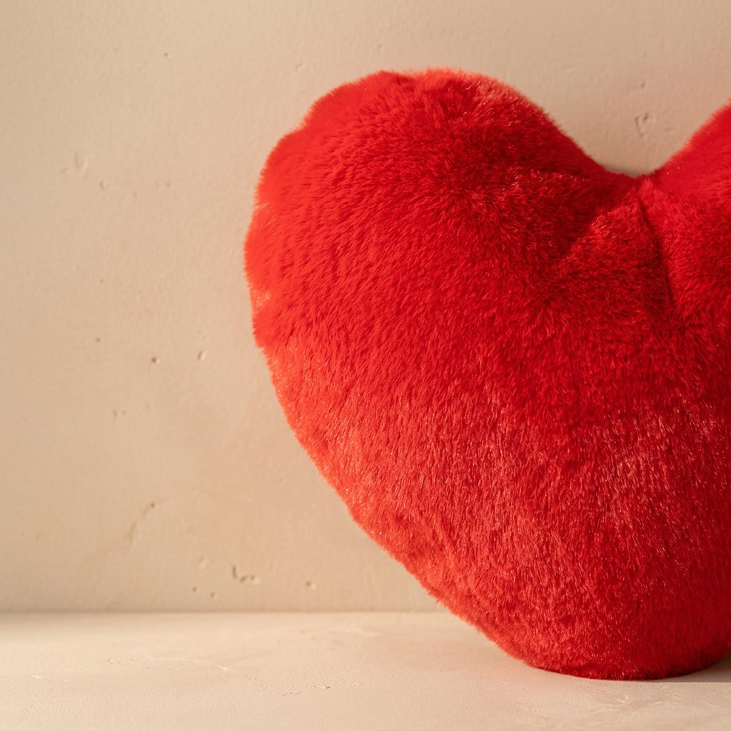 Heartplush™ Plush Heart-Shaped Pillow, material and detail close-up