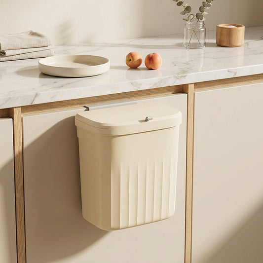 Wallbin™ 12L Wall-Mounted Plastic Trash Can in a calm home setting