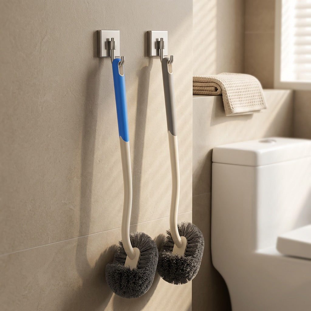 Wallbrush™ Plastic Wall-Mounted Toilet Brush, styled close view