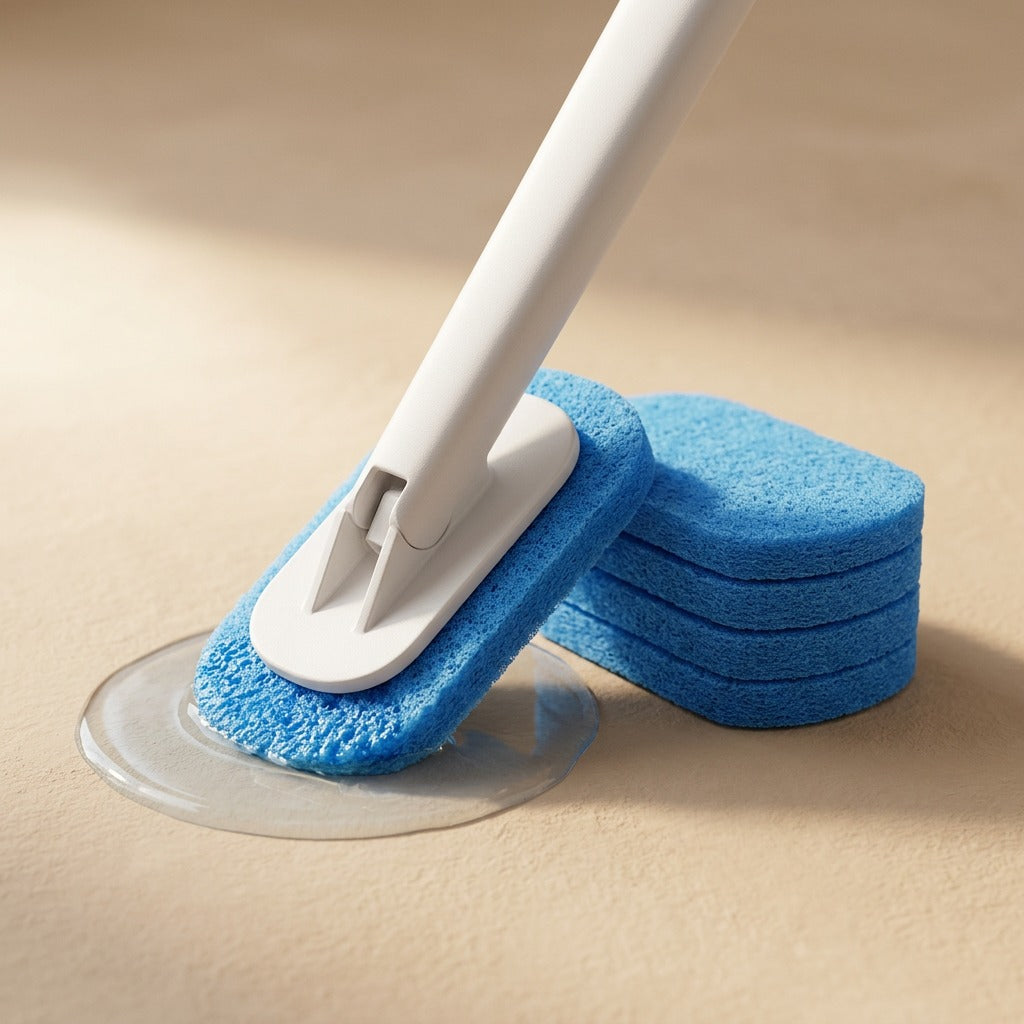 Brushfresh™ Plastic Toilet Brush With Replacement Heads, material and detail close-up