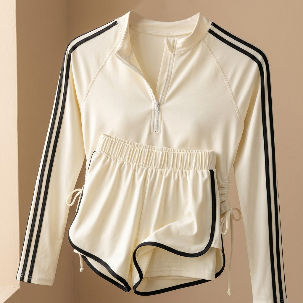 Longtide™ Long-Sleeve Two-Piece Swimsuit, material and detail close-up