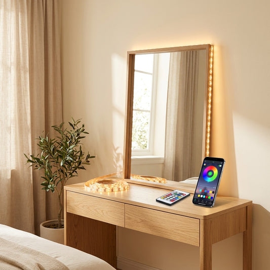 Lightlink™ USB RGB LED Light Strip in a calm home setting