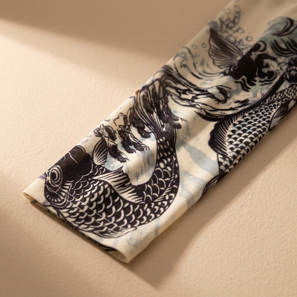 Inkcool™ Ice Silk Tattoo Arm Sleeve, material and detail close-up
