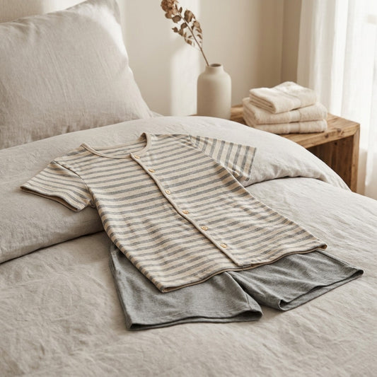 Homespun™ Cotton Home Clothes Set, styled close view