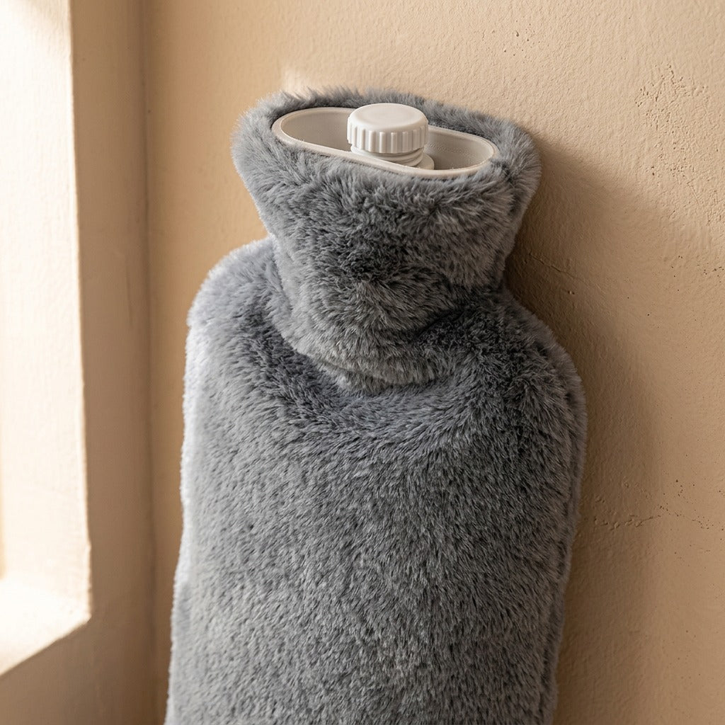 Longwarm™ 78cm Long Rubber Hot Water Bottle, material and detail close-up