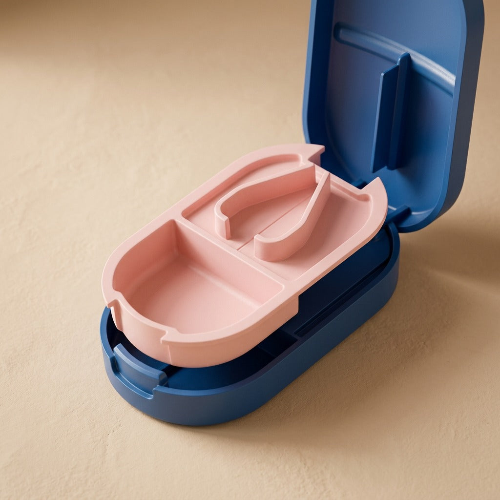 Pillmate™ Pill Box With Cutter And Storage, material and detail close-up