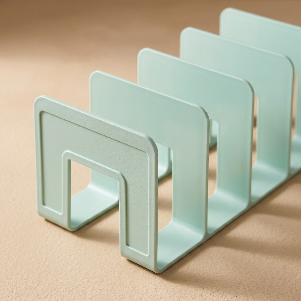 Bookcolumn™ Four-Column Plastic Book Stand, material and detail close-up