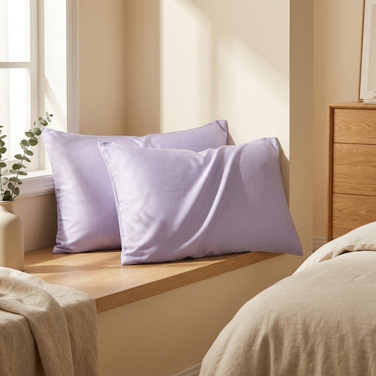 Loomsip™ Ice Silk Pillowcase Pair in a calm home setting