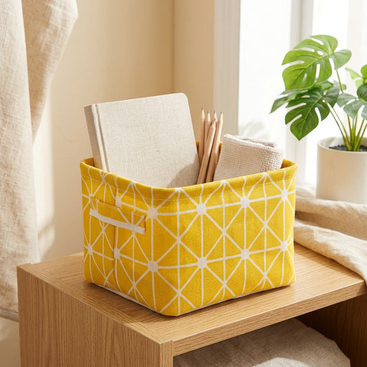 Tidyfold™ Foldable Desktop Storage Box Organizer in a calm home setting