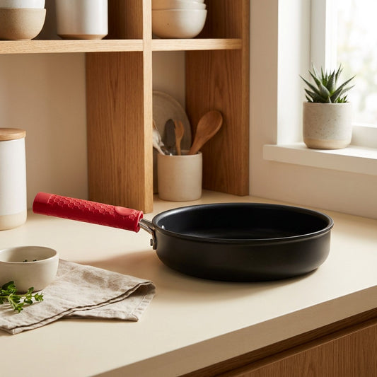 Coolwrap™ Silicone Pot Handle Cover in a calm home setting