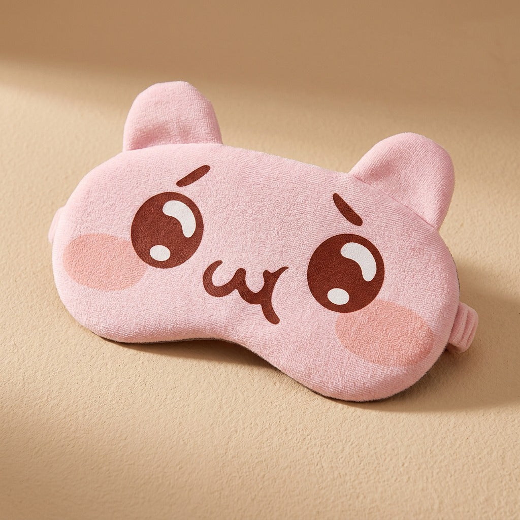 Doze™ Cartoon Polyester Eye Mask, material and detail close-up