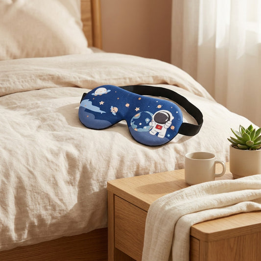 Dreamdoodle™ 3D Children’s Eye Mask in a calm home setting