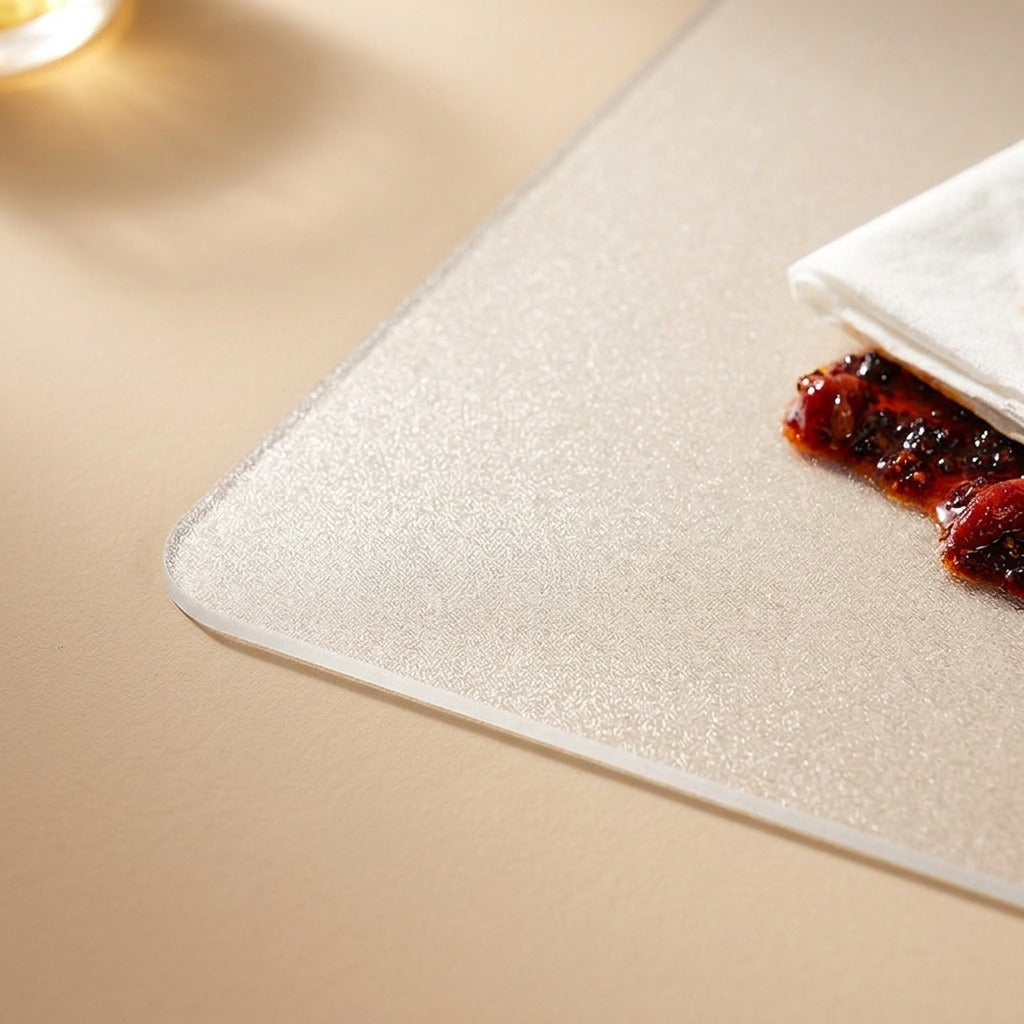Frostmat™ Frosted PVC Table Mat, material and detail close-up
