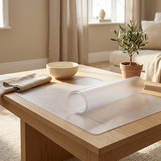 Frostmat™ Frosted PVC Table Mat in a calm home setting