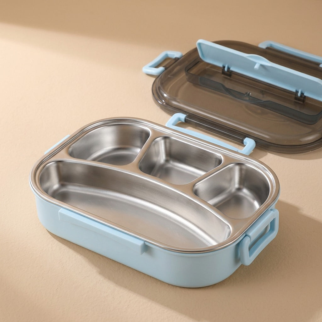 Keeplo™ 304 Stainless Steel Compartment Lunch Box, material and detail close-up