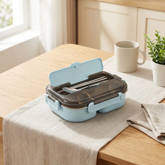Keeplo™ 304 Stainless Steel Compartment Lunch Box in a calm home setting