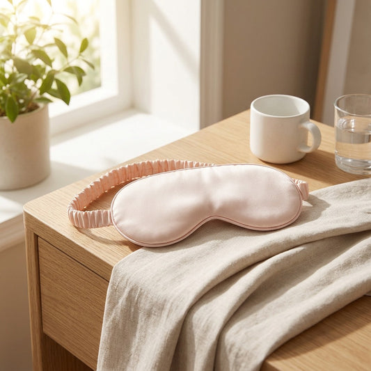 Lushveil™ Imitation Silk Eye Mask For Sleep in a calm home setting