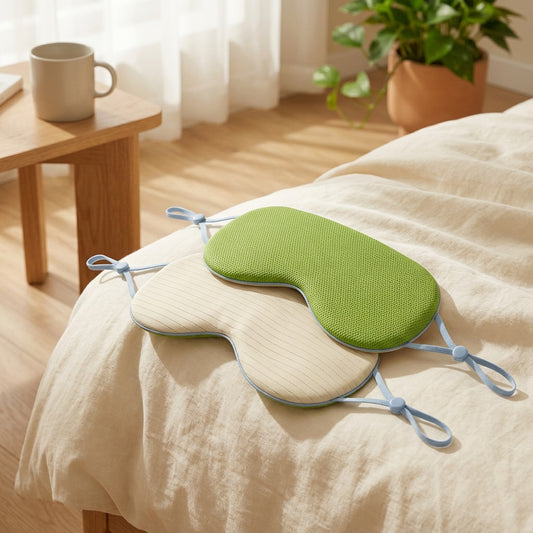 Silkumber™ Ice Silk Double-Sided Sleep Mask in a calm home setting