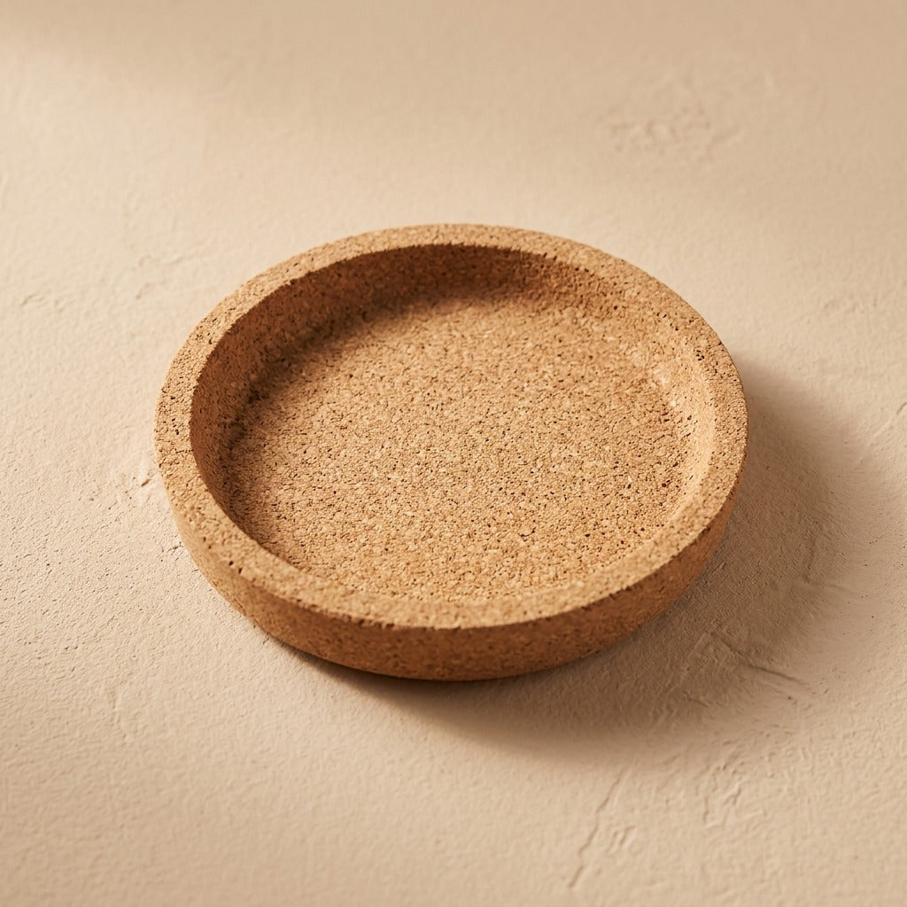 Sipcove™ Round Cork Coaster with Printed Logo, material and detail close-up