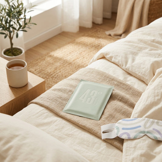 Heatcalm™ Self-Heating Steam Eye Mask in a calm home setting