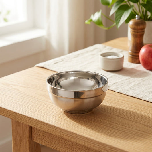 Steelo™ 304 Stainless Steel Rice Bowl in a calm home setting