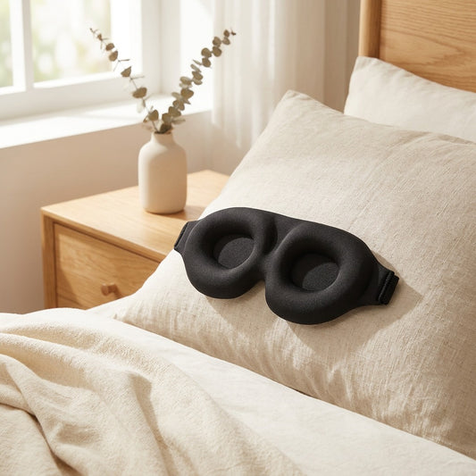 Stereorest™ 3D Stereo Eye Mask in a calm home setting