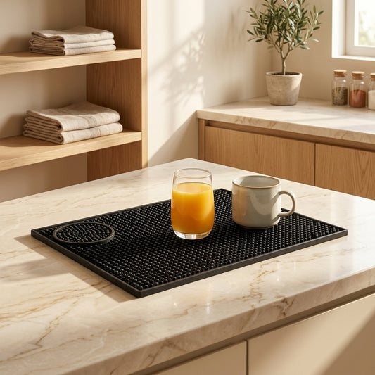 Thermagrip™ PVC Bar Draining Heat Insulation Mat in a calm home setting