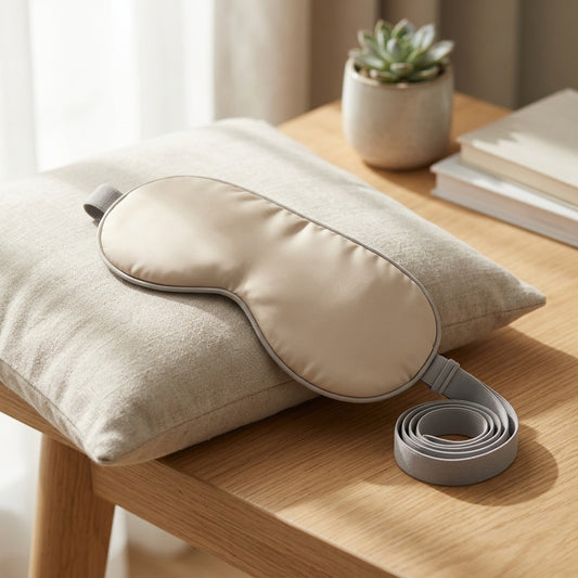 Twinshade™ Ice Silk Cooling Sleep Mask in a calm home setting