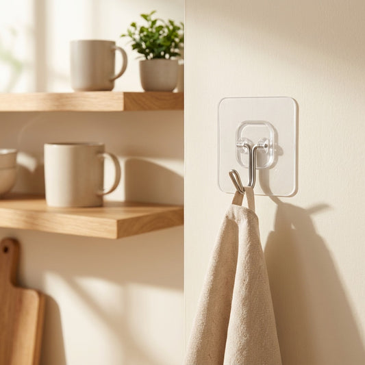 Gripanchor™ Strong Adhesive Wall Hooks in a calm home setting