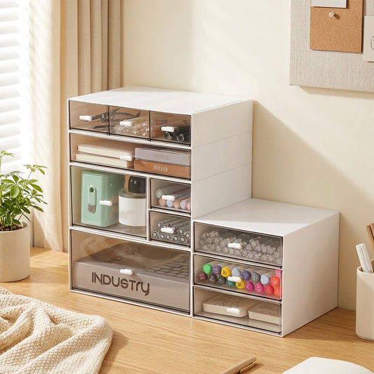 Stowgrid™ Foldable Compartment Desktop Storage Box in a calm home setting