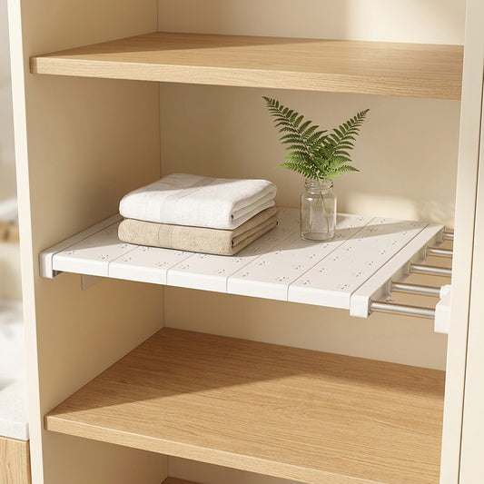 Trellis™ Punch-Free Bathroom Storage Rack in a calm home setting