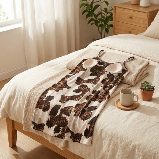 Cooltie™ Cooling Fabric Tie-Dye Nightgown in a calm home setting