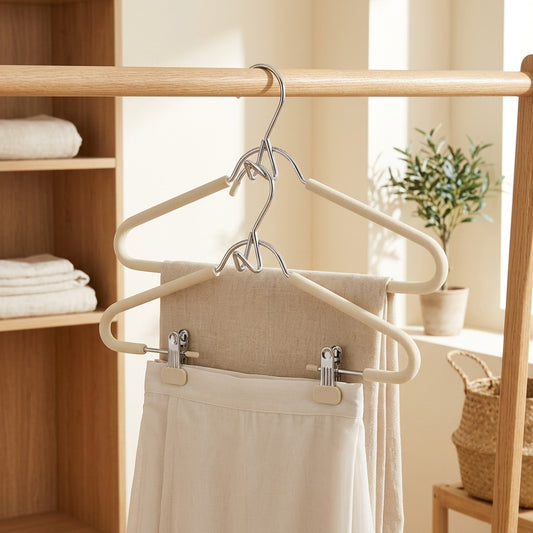 Skirthold™ Sponge Non-Slip Skirt and Hanfu Hanger in a calm home setting