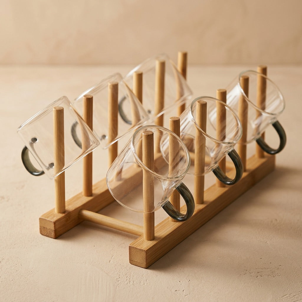 Mugtree™ Tree-Shaped Cup and Mug Draining Rack for Desktop, material and detail close-up