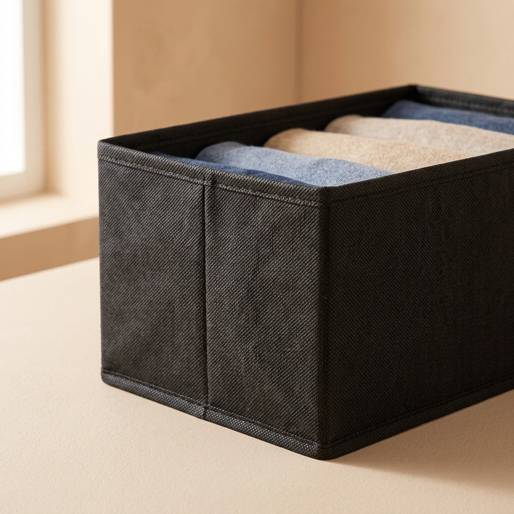 Wardloom™ Non-Woven Clothing Storage Box, material and detail close-up