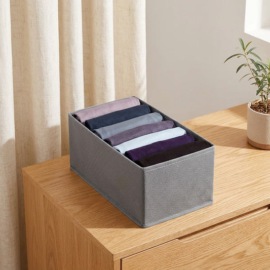 Wardloom™ Non-Woven Clothing Storage Box in a calm home setting