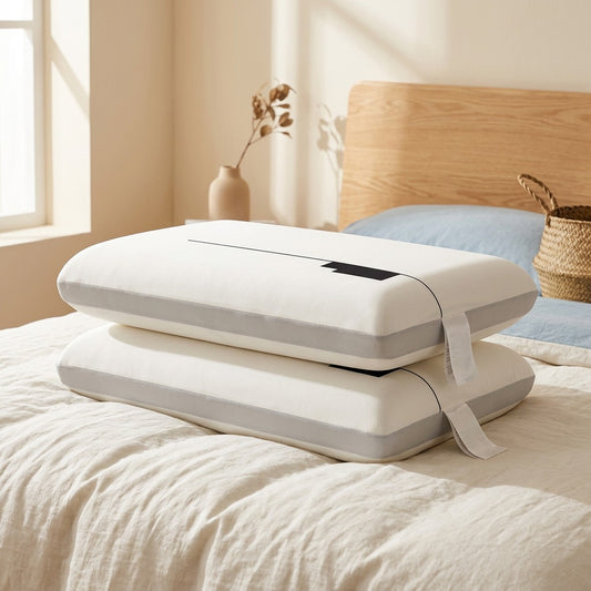 Bloomhush™ White Floral Memory Foam Pillow in a calm home setting