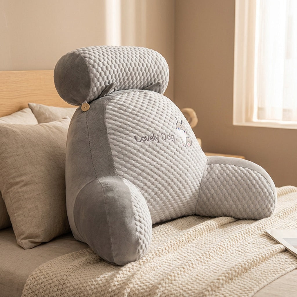Plushrest™ Plush Lumbar Support Backrest Pillow, styled close view