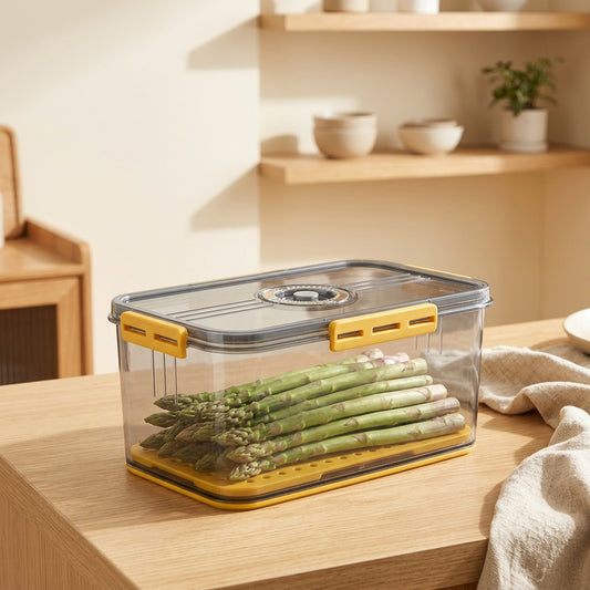 Freskeep™ PET Refrigerator Storage Box in a calm home setting