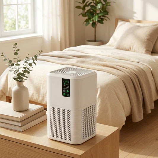 Oaks™ Indoor Air Purifier With Activated Carbon in a calm home setting