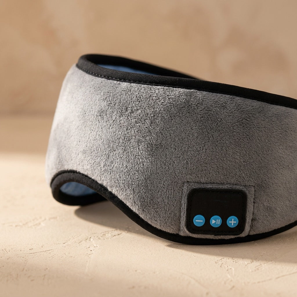 Slumbeam™ Bluetooth Eye Mask Headband, material and detail close-up