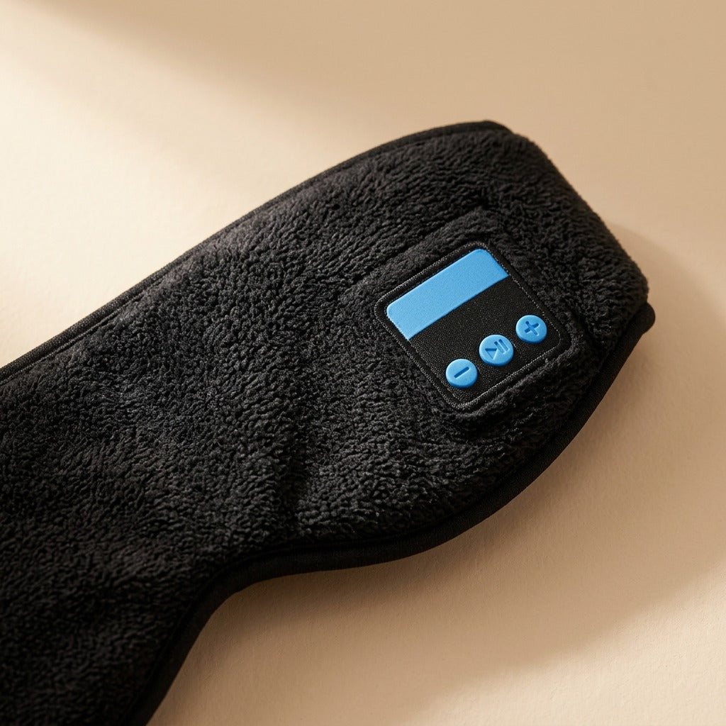 Snoozeloop™ Bluetooth Eye Mask Headband, material and detail close-up