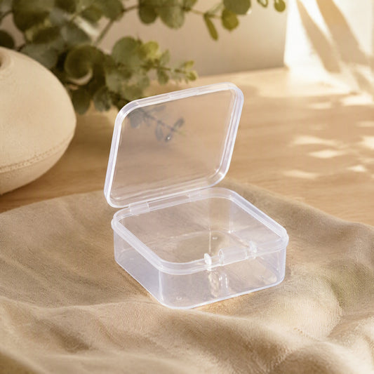 Beadstow™ Transparent Square Bead Storage Box in a calm home setting