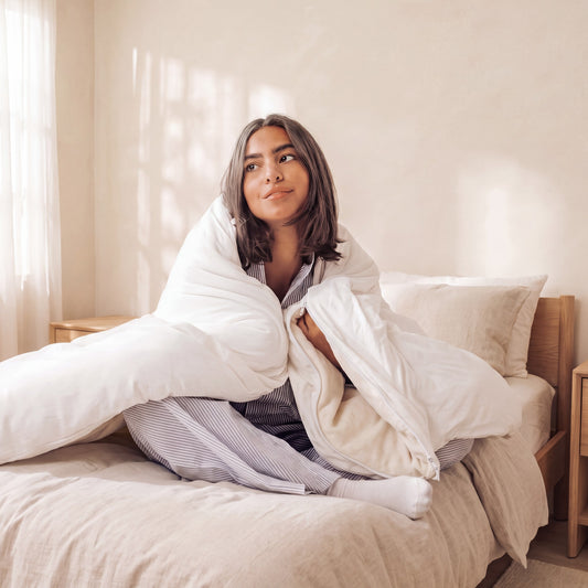 Equinox All-Season Zip Comforter: in use