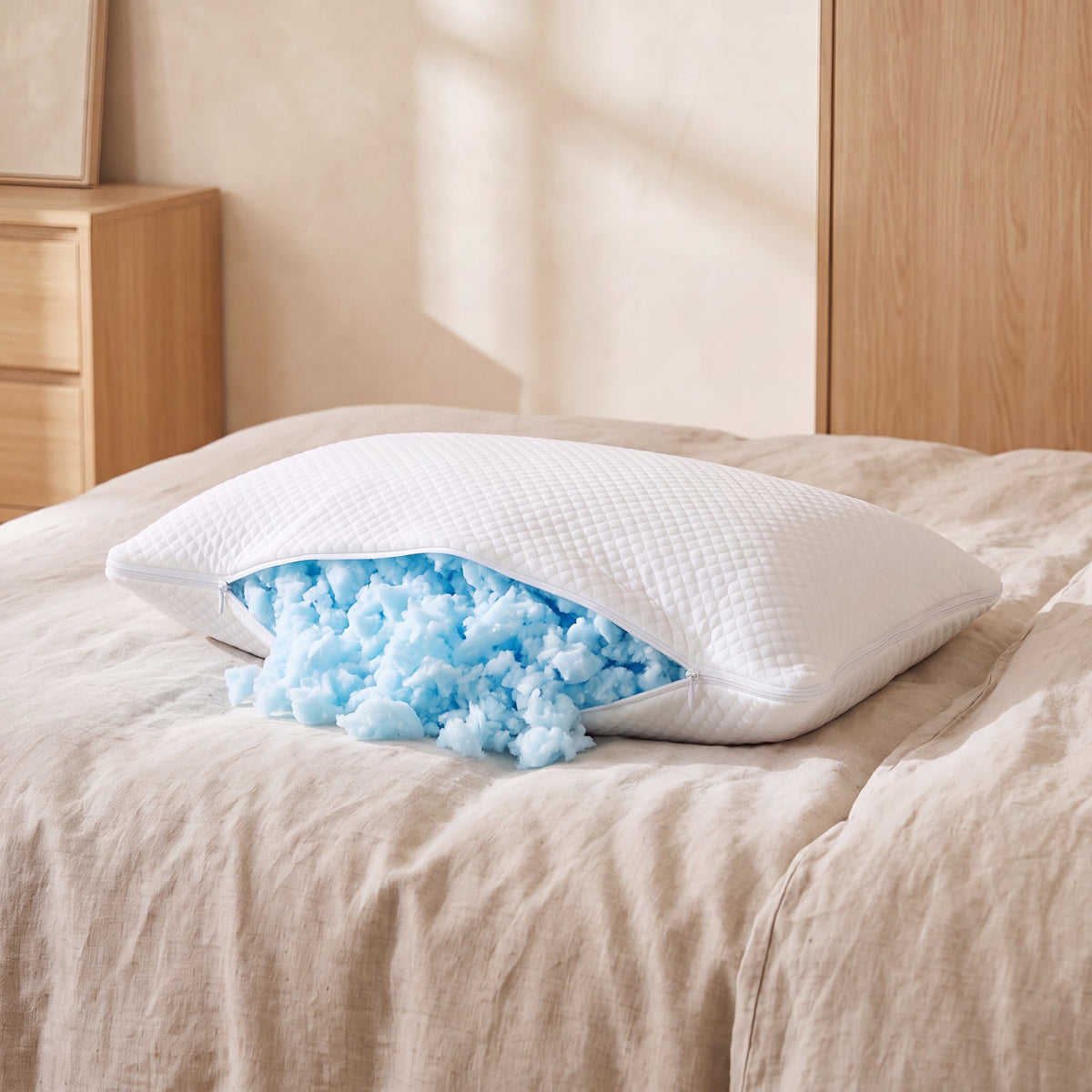 Tailor Shredded Foam Adjustable Pillow: room